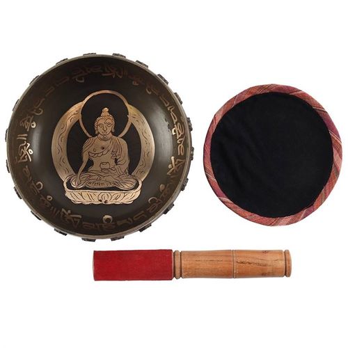 16cm Deep Resonance Buddha Singing Bowl – Patina Finish