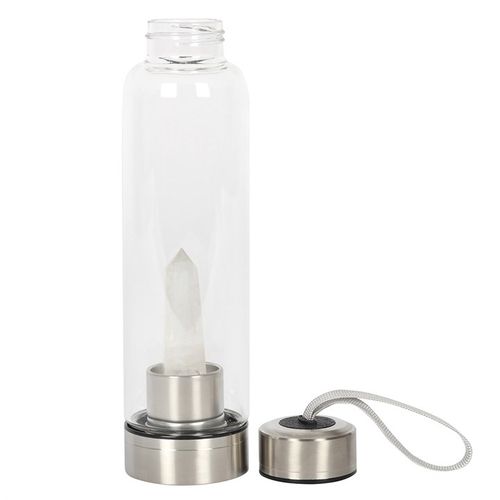 Clear Quartz Energising Glass Water Bottle – Amplify Every Sip