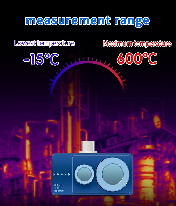 TOOLTOP T7Pro Android 256*192 Infrared Thermal Imager 12 Languages -50~600℃ Thermal Imaging Camera For Industrial Inspection