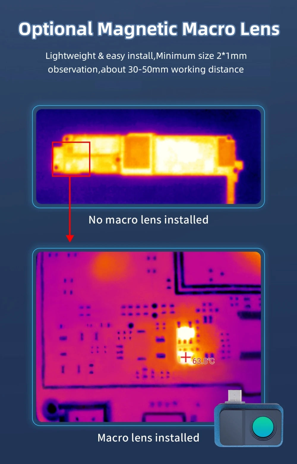 TOOLTOP T7 Mini Thermal Imager 256*192 25Hz Type-c Android Thermal Camera 15℃-600℃ Heating Detect Electrical Maintenance