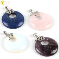 CSJA 7 Chakra Divination Pendulum for Dowsing Crystal Quartz Pendulums 2021 Natural Stone Pendant Wand Pendulos Spiritual G676