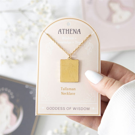Athena Goddess Talisman Necklace – Wisdom, Strategy, and Inner Strength