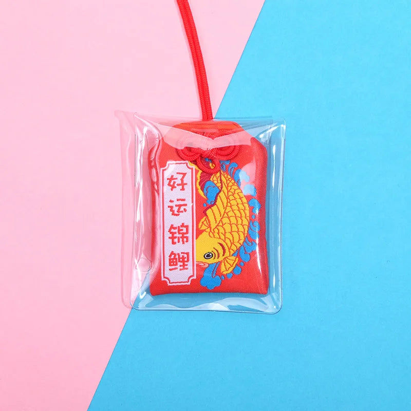 Japanese Prayer Omamori Pray Fortune Beauty Health Safety Lucky Charms Wealth Bag Guard Talisman Pendant Keychain Couple Gift