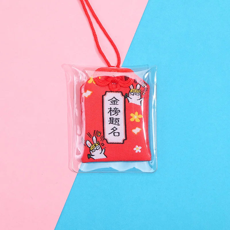 Japanese Prayer Omamori Pray Fortune Beauty Health Safety Lucky Charms Wealth Bag Guard Talisman Pendant Keychain Couple Gift