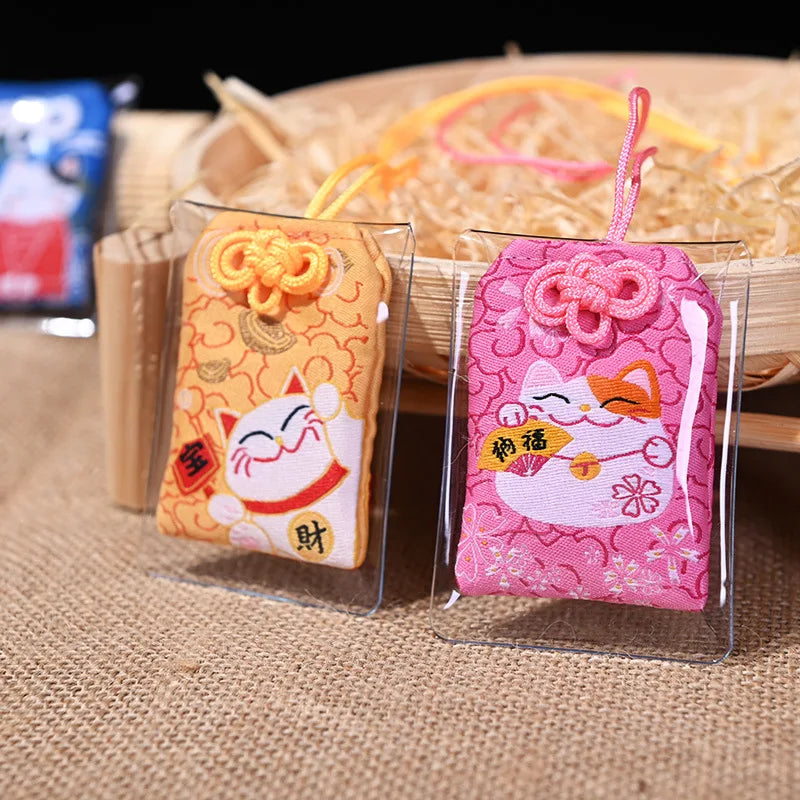 Japanese Prayer Omamori Pray Fortune Beauty Health Safety Lucky Charms Wealth Bag Guard Talisman Pendant Keychain Couple Gift