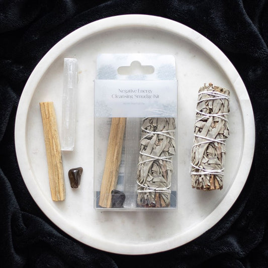 Negative Energy Smudge & Grounding Kit with Hematite