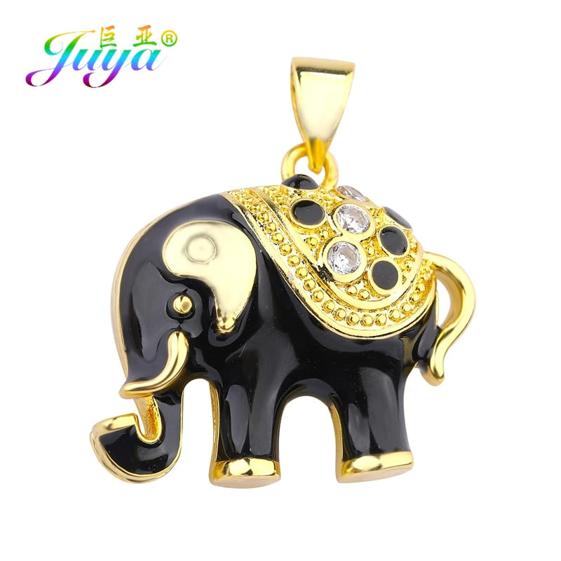 Juya Handmade 18K Real Gold Plated Hamsa Fatima Hand Greek Evil Eye Charms For DIY Trendy Enamel Pendant Talisman Jewelry Making