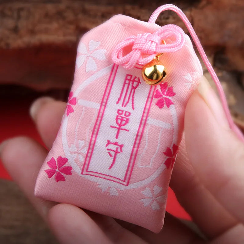 Japanese Prayer Omamori Pray Fortune Beauty Health Safety Lucky Charms Wealth Bag Guard Talisman Pendant Keychain Couple Gift