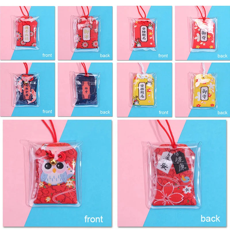 Japanese Prayer Omamori Pray Fortune Beauty Health Safety Lucky Charms Wealth Bag Guard Talisman Pendant Keychain Couple Gift