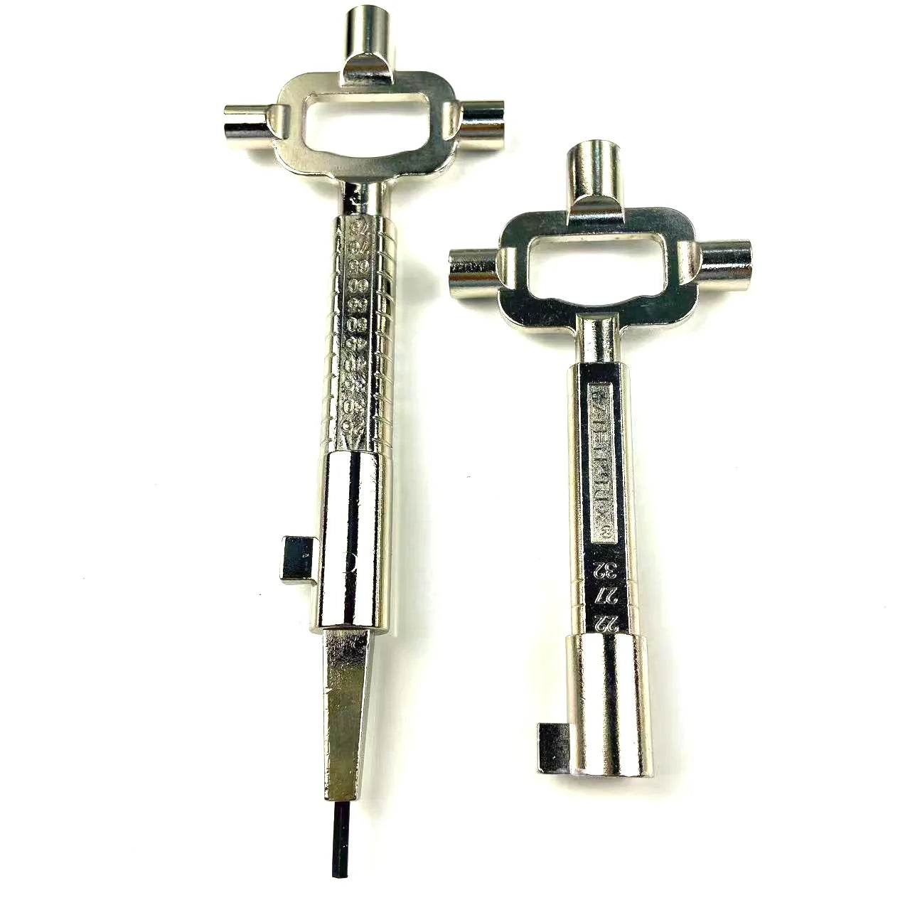 Locksmith Lock Keys，6 in 1 Construction Key,2pcs Stainless Steel Multitools, Measuring Tools for Lock Cylinder