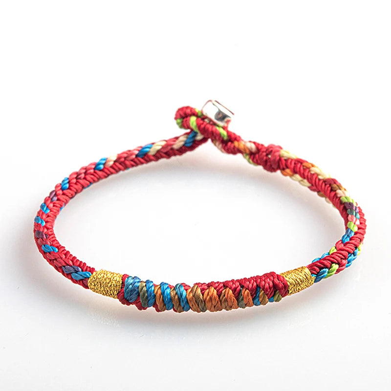 Tibetan Bracelet Colorful Thread Good Lucky Charm Rope Bracelet Bangles For Women Men Knots Red Thread Bracelets