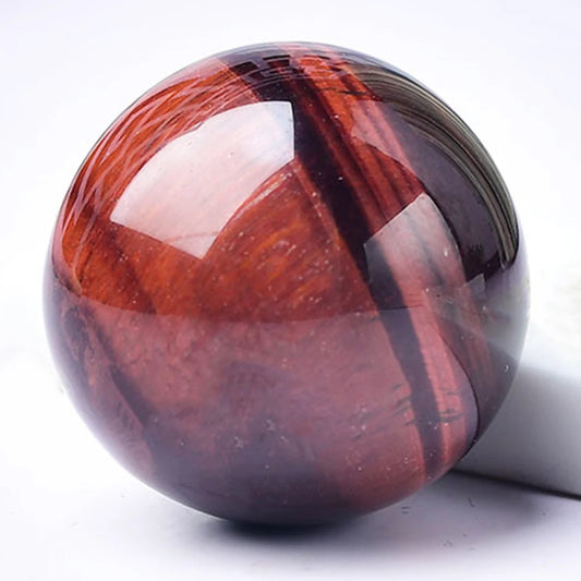 Red Tiger’s Eye Sphere – Polished Quartz Crystal for Energy Protection, Focus & Feng Shui Enhancement