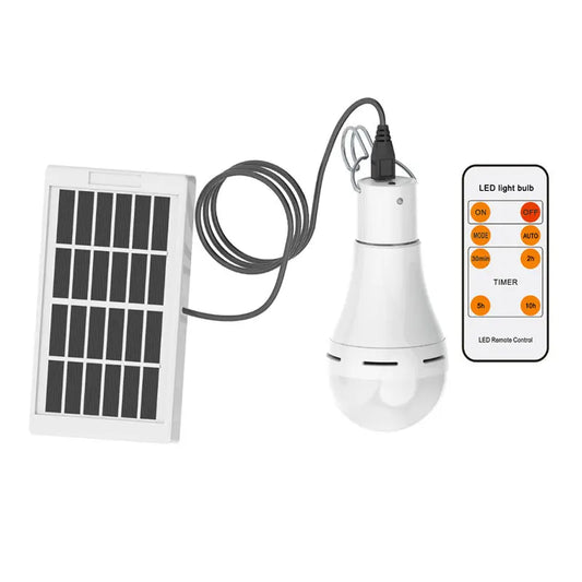 💡 Solar-Powered LED Bulb – USB Rechargeable with Remote, Multi-Brightness Modes & IP65 Waterproof for Camping & Emergencies