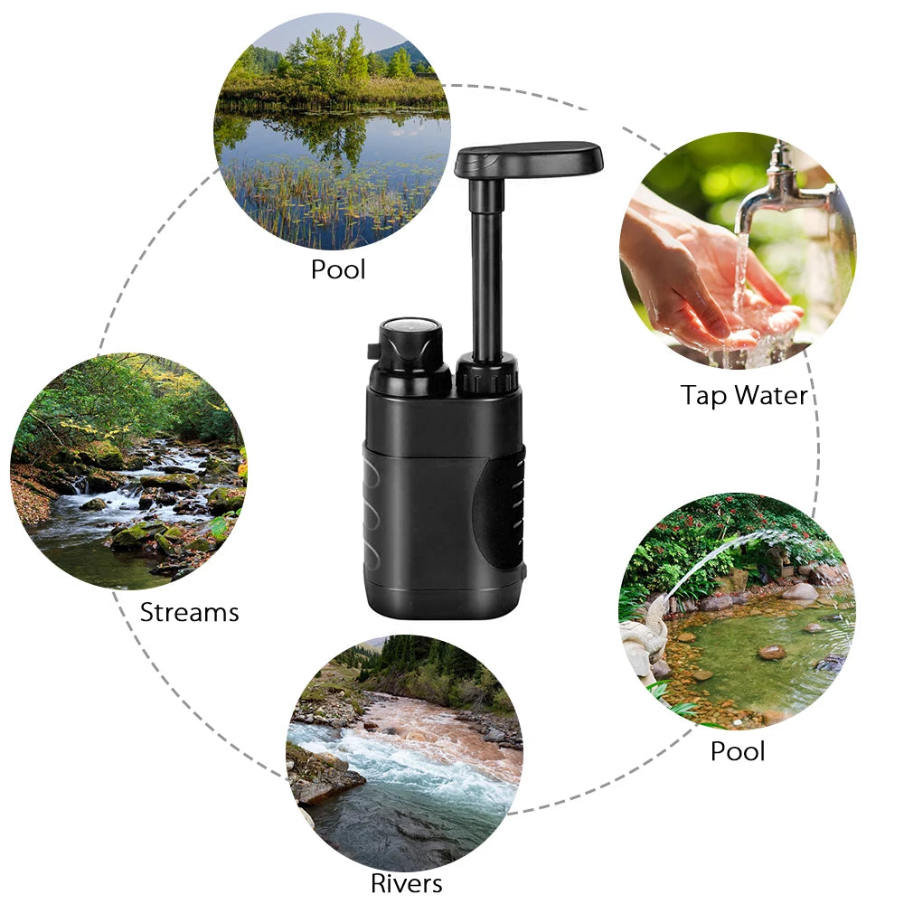 Outdoor Water Filter Straw Water Filtration System Water Purifier for Family Preparedness Camping Hiking Emergency