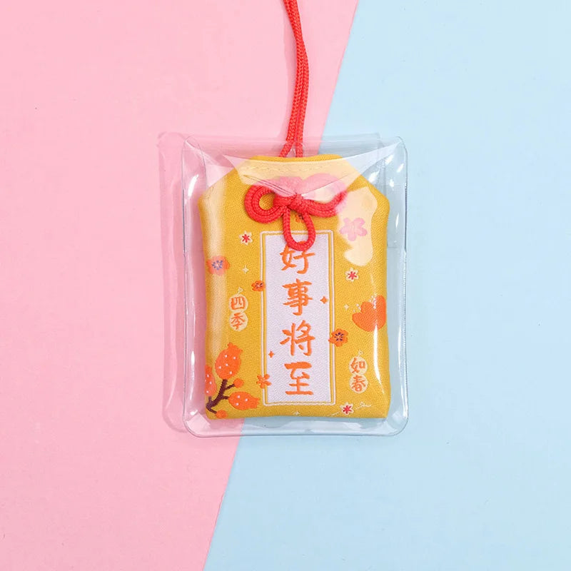 Japanese Prayer Omamori Pray Fortune Beauty Health Safety Lucky Charms Wealth Bag Guard Talisman Pendant Keychain Couple Gift