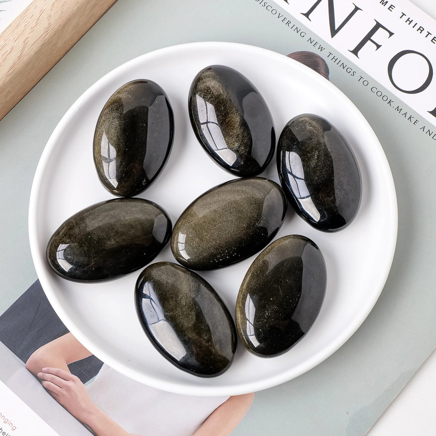 Golden Obsidian Palm Stone | Molten Sun Amulet
