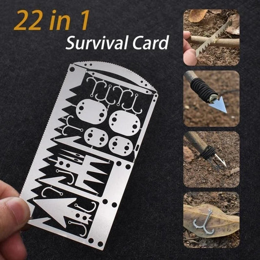 22-in-1 Stainless Steel Survival Tool Card