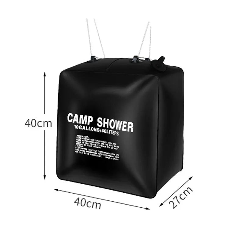 20/40L Outdoor Foldable Solar Shower Bag Bath Water Bag Camping Sun Compact Heated Water Shower Bags Scrubbing Pool Accessories