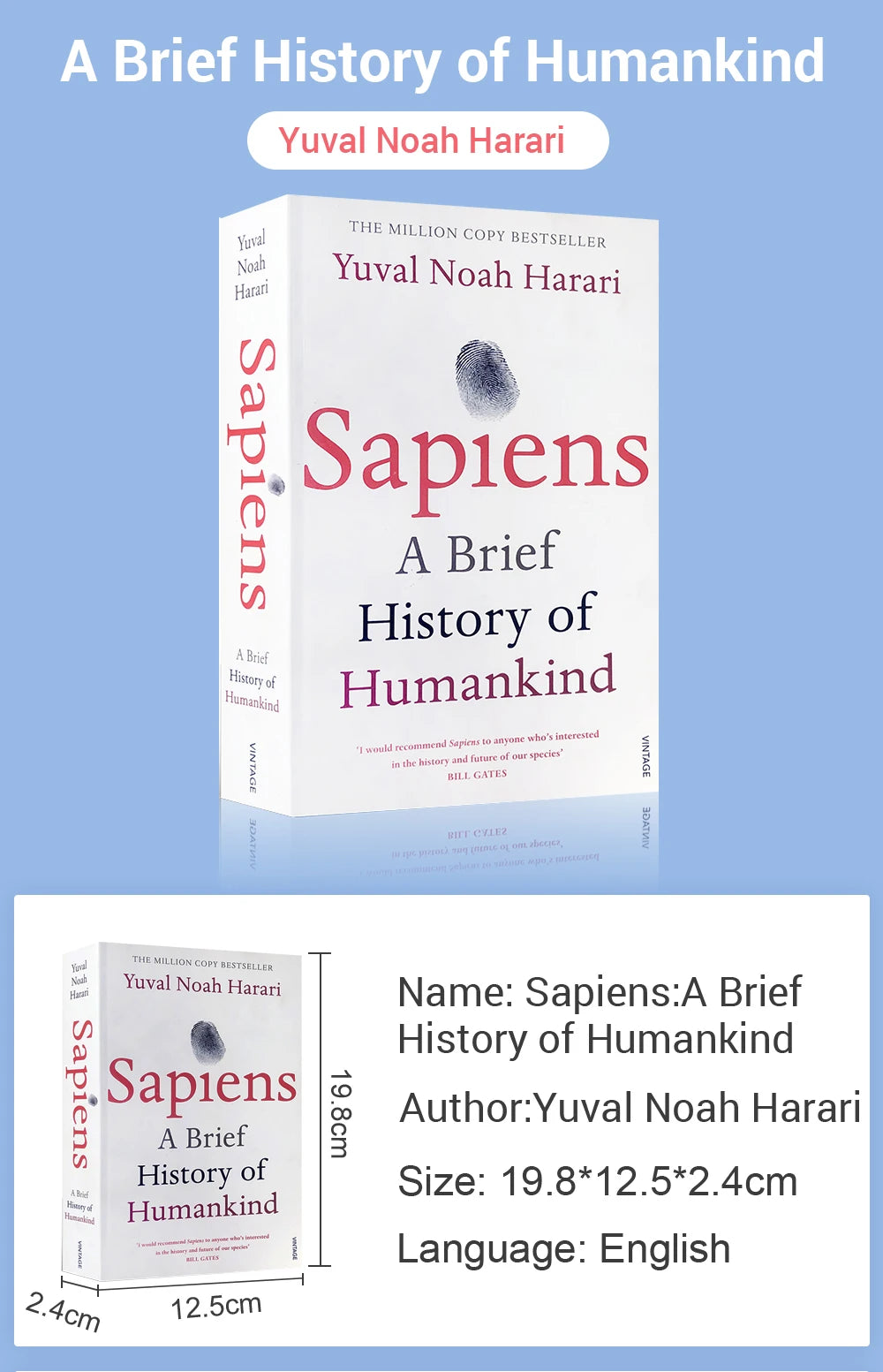 Sapiens: A Brief History of Humankind Yuval Noah Harari English Books Anthropological History Books Extracurricular Reading Book