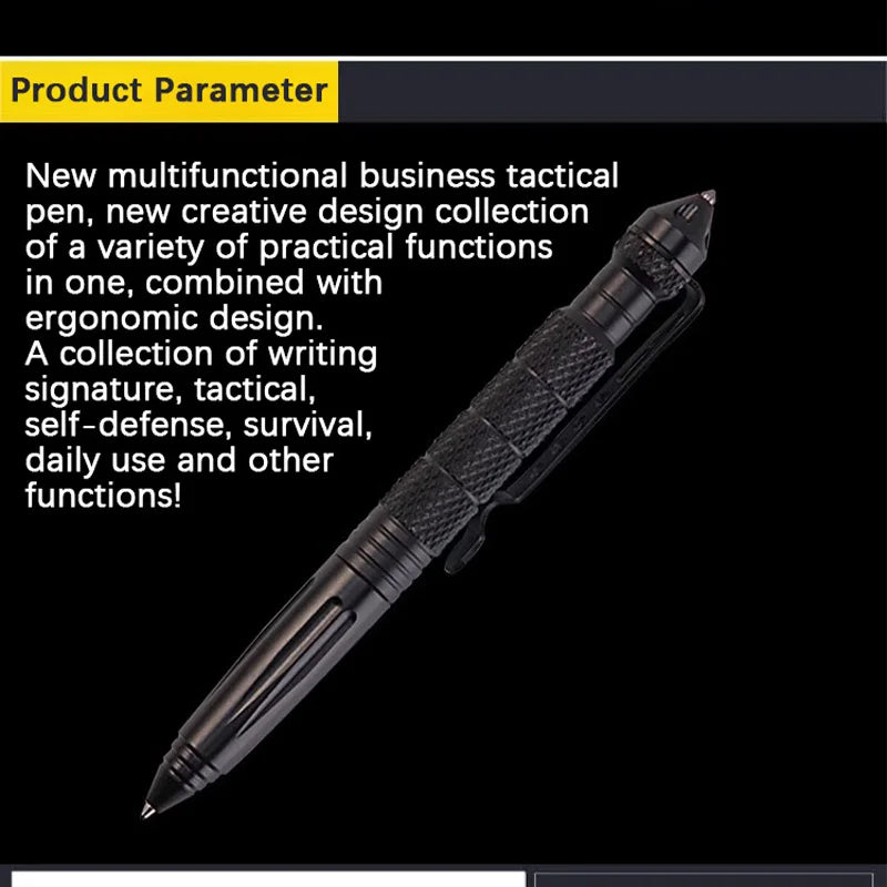 Multi-Function Tactical Pen Quality Steel Non-Slip Portable Self-Defense Aluminum Glass Breaker Survival Tool Writable