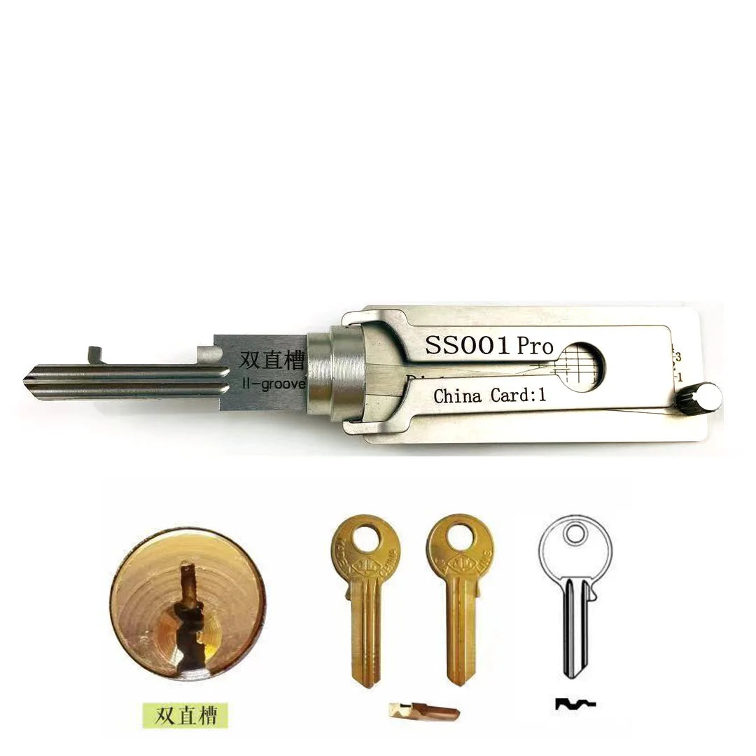 SS001 2 In 1 Lock Key Precision Hook And Pick Set Pick-up Kits Maintenance Repair Tool Door Lock Unlocking Engineering