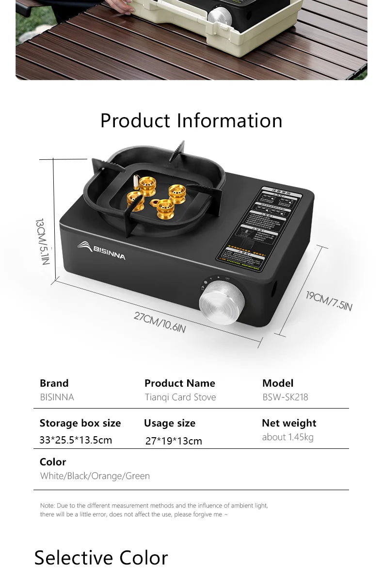 BISINNA Camping Gas Stove 5800W High Firepower Outdoor Portable Cassette Burner for Picnic Hiking Trekking