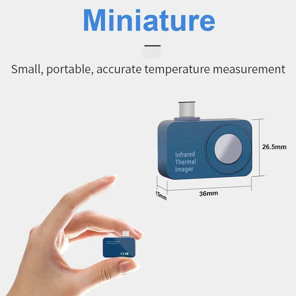 TOOLTOP T7 Mini Thermal Imager 256*192 25Hz Type-c Android Thermal Camera 15℃-600℃ Heating Detect Electrical Maintenance