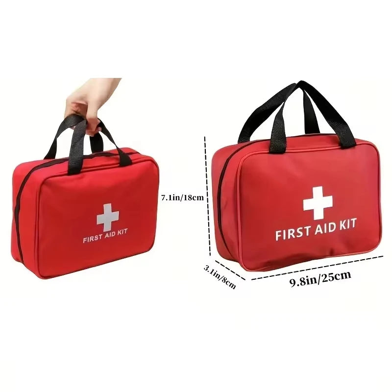 184pcs First Aid Kit, Multi-purpose Emergency Medical Supplies Portable Medical Bag, For Outdoor Hiking, Camping And More