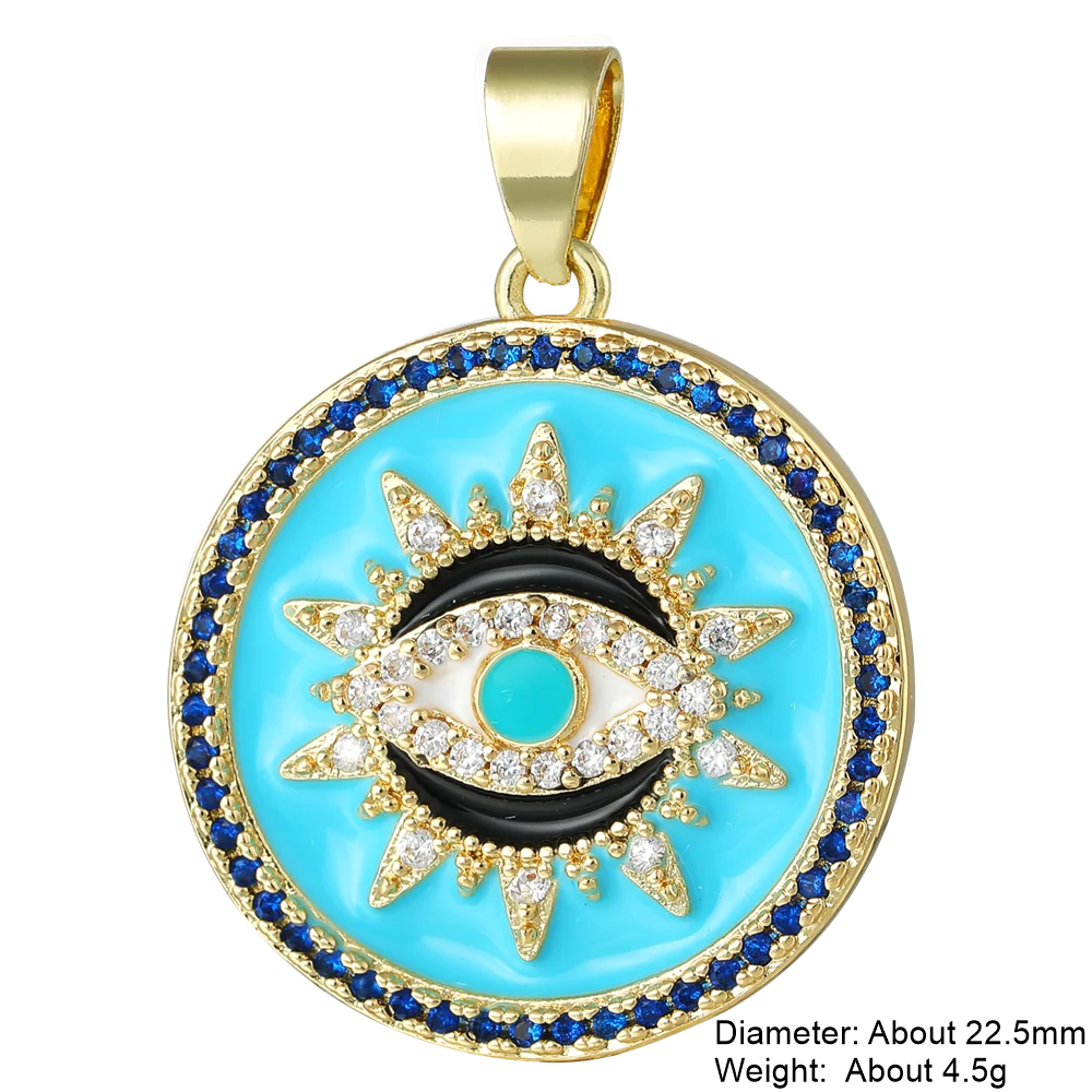 Juya Handmade 18K Real Gold Plated Hamsa Fatima Hand Greek Evil Eye Charms For DIY Trendy Enamel Pendant Talisman Jewelry Making