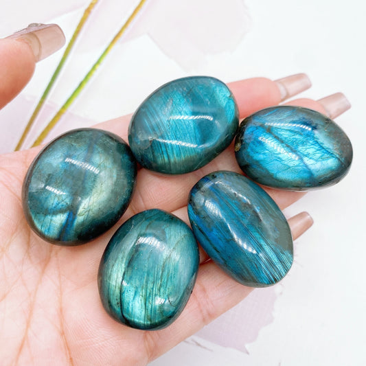 ✧ Labradorite Palm Stone | Frozen Lightning of the Ancients