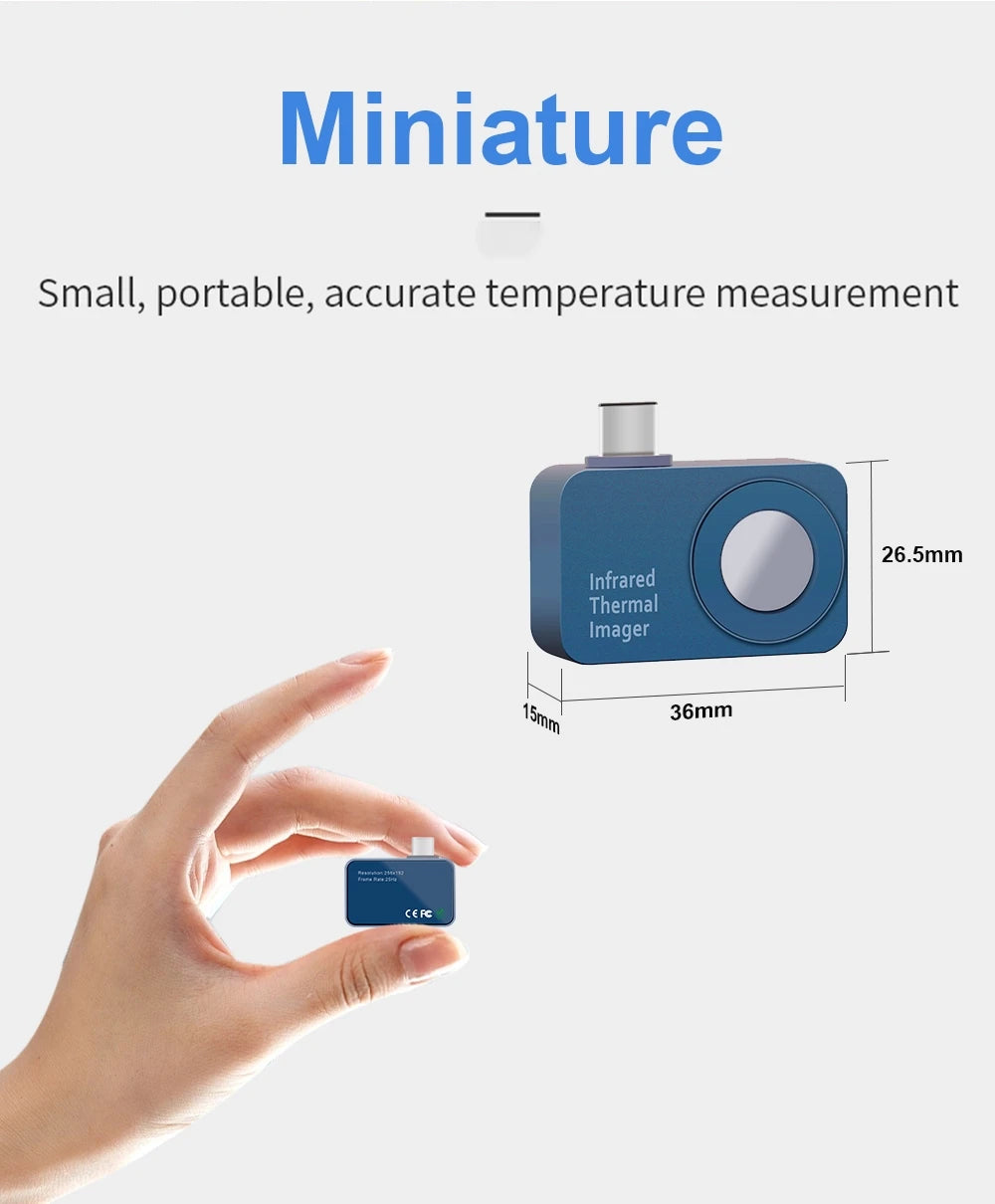 TOOLTOP T7 Mini Thermal Imager 256*192 25Hz Type-c Android Thermal Camera 15℃-600℃ Heating Detect Electrical Maintenance