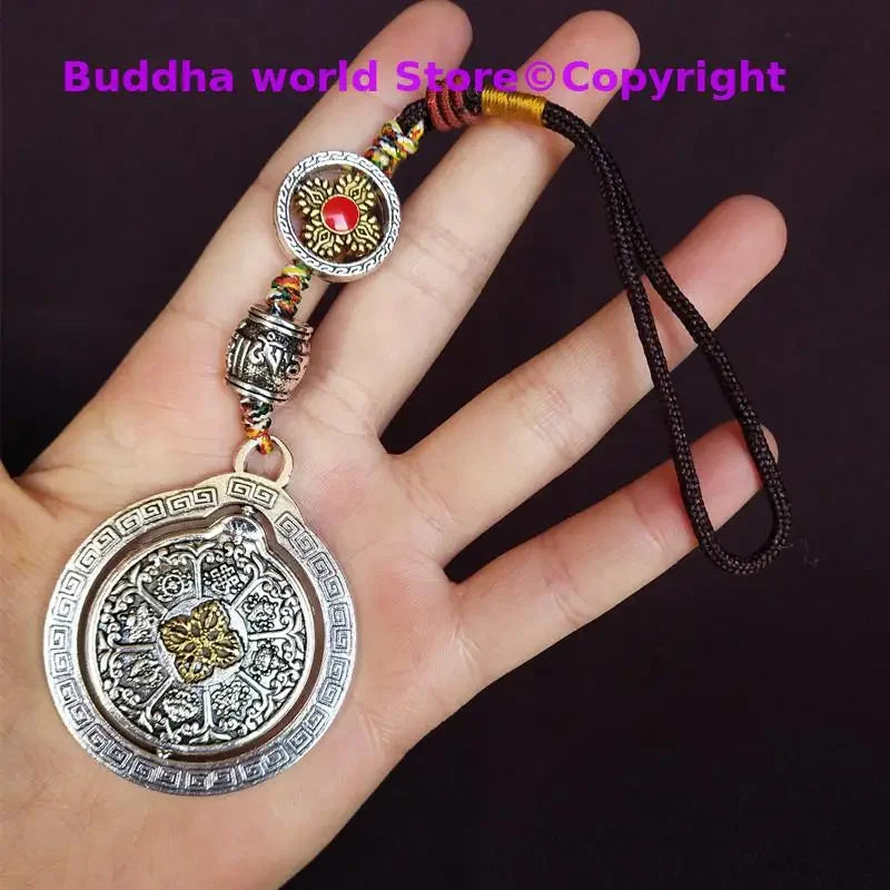 2PCS GOOD Efficacious Amulet Greco-Buddhist Pocket travel CAR Auspicious Safety Nine Palaces Eight Diagrams Mantra Buddha card