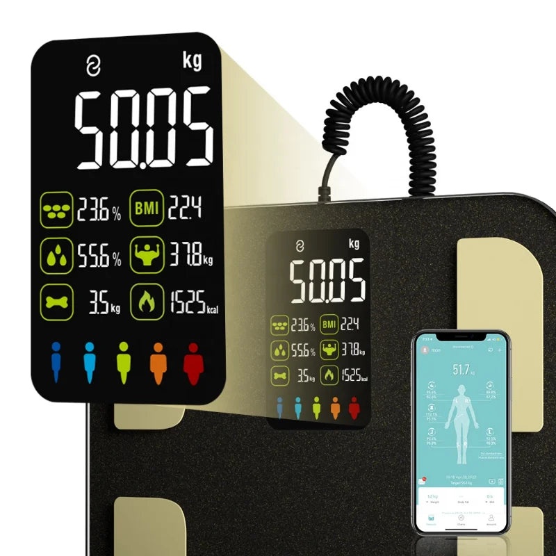 Smart Bioimpedance Scale – Advanced Digital Body Composition Analyzer with 20 Metrics, VA Display & App Integration