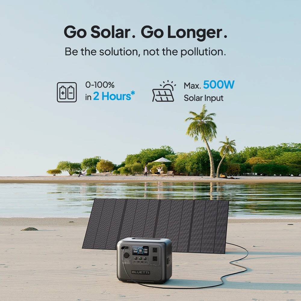 BLUETTI AC70 Portable Power Station – 768Wh, 1000W Output, 2000W Surge, Turbo Charging, Solar Compatible