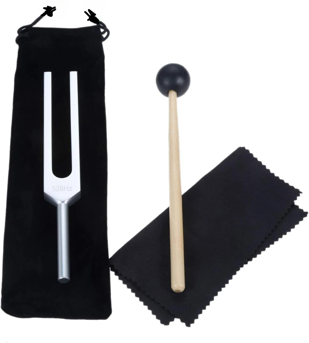 Miwayer Tuning Fork 528 Hz with Silicone Hammer and Cleaning Cloth Perfect Healing Musical Instrument for Stress Alleviation