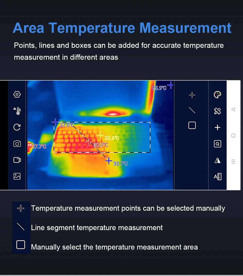 TOOLTOP T7 Mini Thermal Imager 256*192 25Hz Type-c Android Thermal Camera 15℃-600℃ Heating Detect Electrical Maintenance