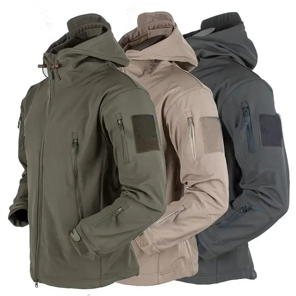 Customizable Hot Selling Military Waterproof Jacket Men's jacket Outdoor Soft Fleece Women's Windproof Breathable Thermal Hooded