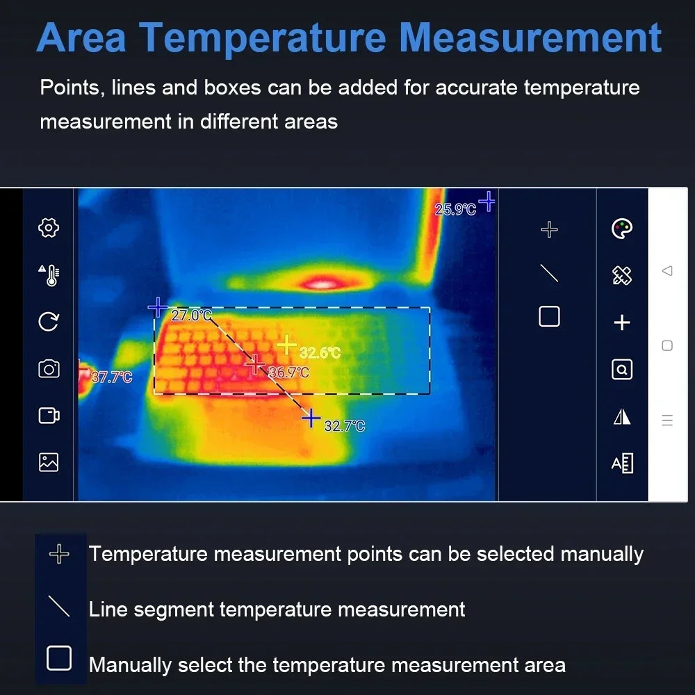 TOOLTOP T7 Mini Thermal Imager 256*192 25Hz Type-c Android Thermal Camera 15℃-600℃ Heating Detect Electrical Maintenance