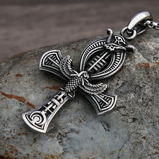 Ankh Cross of Horus | Eternal Life Amulet in Forged Steel