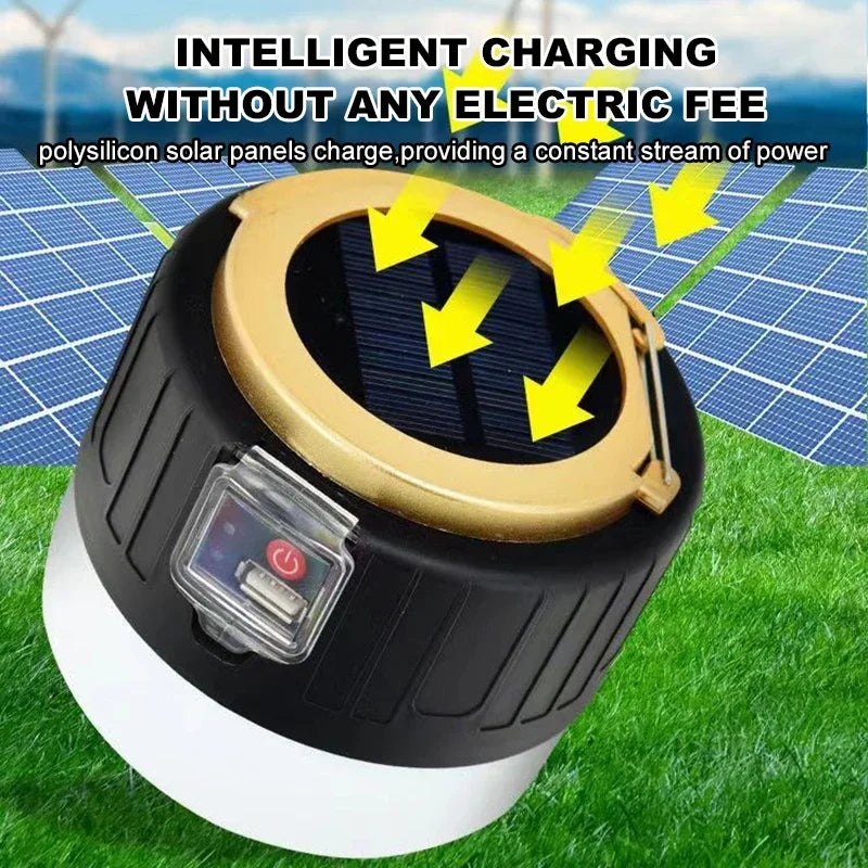 1000W Solar Camping Light – USB Rechargeable Survival Lantern