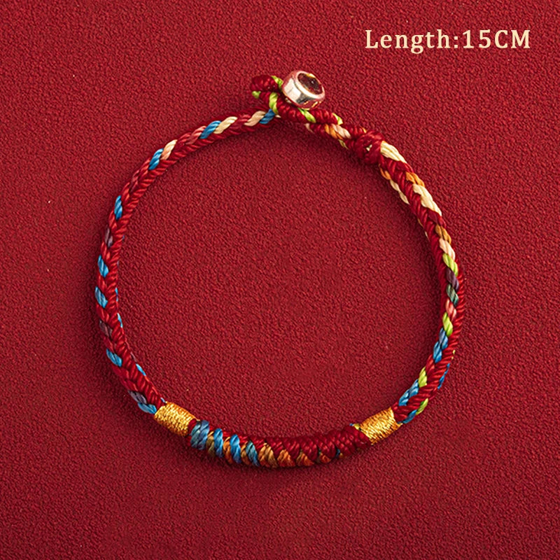 Tibetan Bracelet Colorful Thread Good Lucky Charm Rope Bracelet Bangles For Women Men Knots Red Thread Bracelets