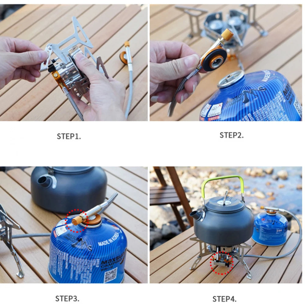 TARKA 3 Heads Gas Stove Tourist Camping Burners Folding Backpacking Furnace 5800W Outdoor Hiking Picnic BBQ Cooking Equipment