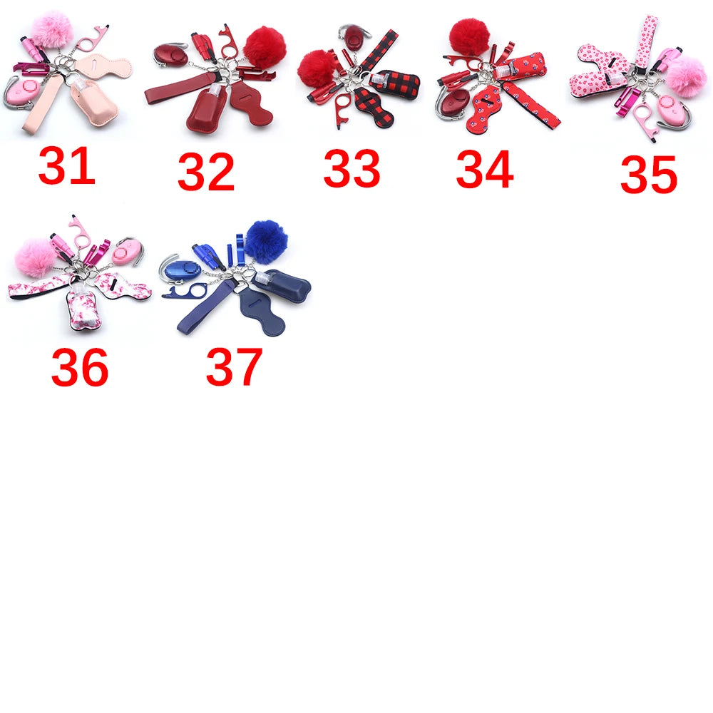 Personal Safety Survival Women Alarm Set Emergency Protection Safety defense Keychain Alarm with windows breaker