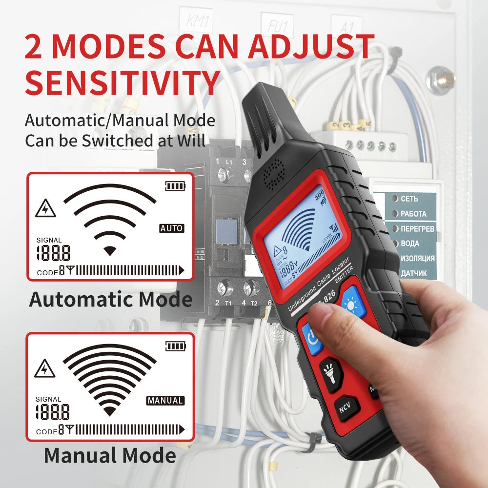 NOYAFA NF-826 Underground Cable Tester Locator Wire Tracker Detection Wall Electrical Lines Water and Gas Supply Pipeline Path