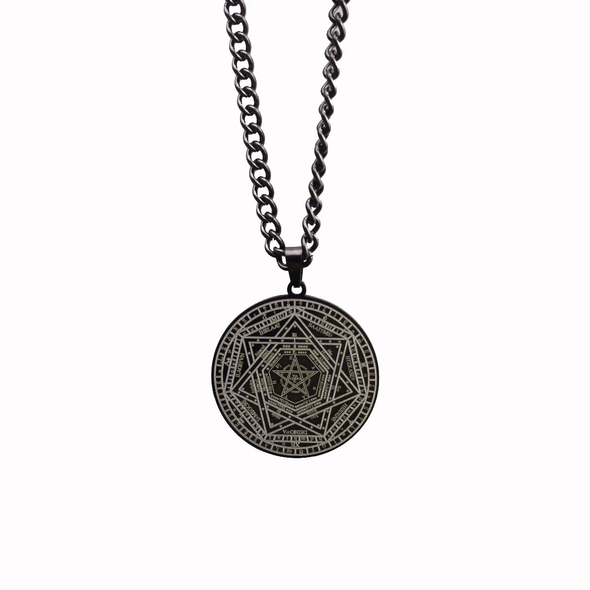 The Seal of the True God The Sigil of Ameth Sigillium Dei Emeth Amulet Jewelry Stainless Steel Laser Marking Pendant Necklace