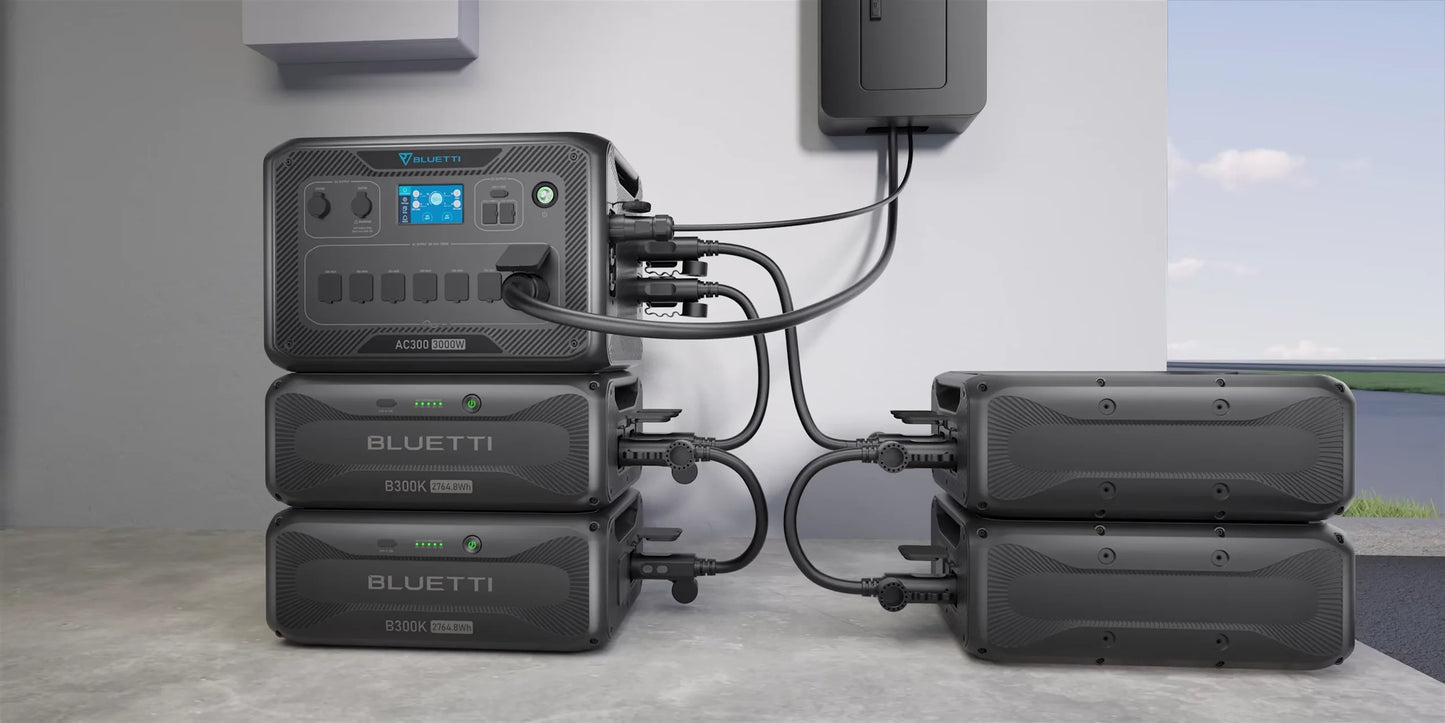 BLUETTI AC300 + B300K Expansion Battery – 3000W Off-Grid Power System (2764.8Wh)