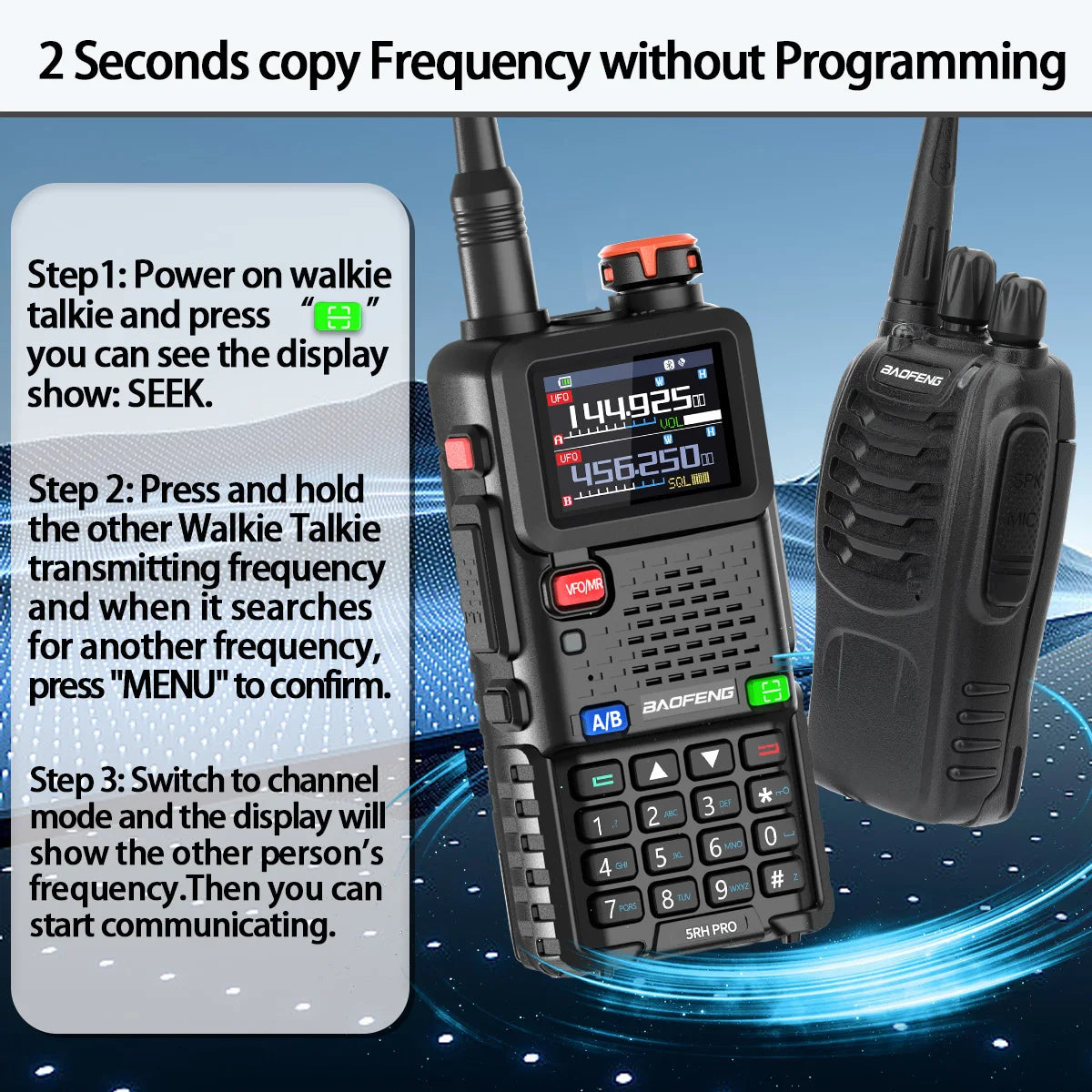 📡 Baofeng UV-5RH PRO Bluetooth + GPS Walkie Talkie – Long-Range Multi-Band Two-Way Radio with Type-C Charging for Grid-Down Survival, Travel & Tactical Teams