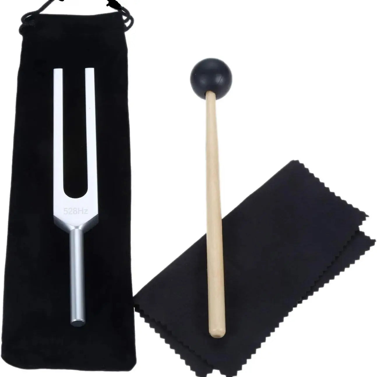 Miwayer Tuning Fork 528 Hz with Silicone Hammer and Cleaning Cloth Perfect Healing Musical Instrument for Stress Alleviation