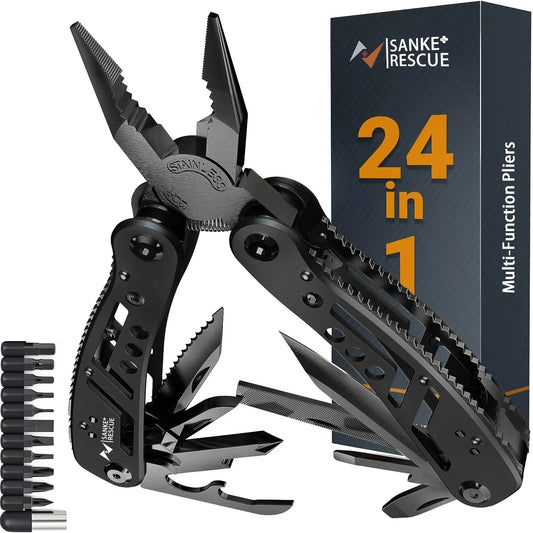 24-in-1 Professional Multi-Tool – Heavy-Duty Survival Pliers with Knife, Screwdrivers & More