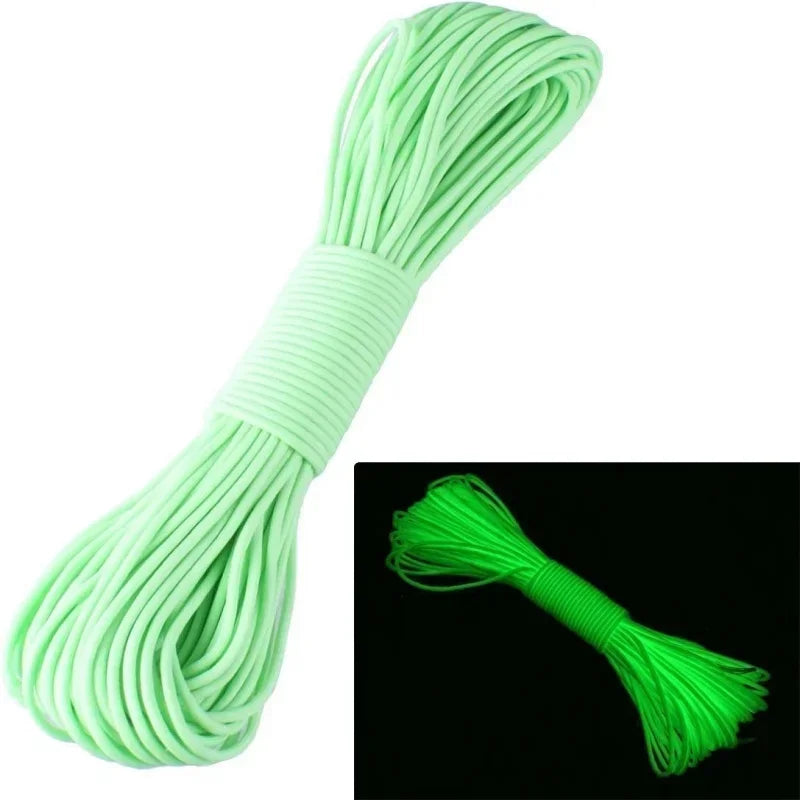 Luminous 9-Core 550 Paracord – Heavy-Duty 4mm Glow-in-the-Dark Nylon Survival Rope (20M)